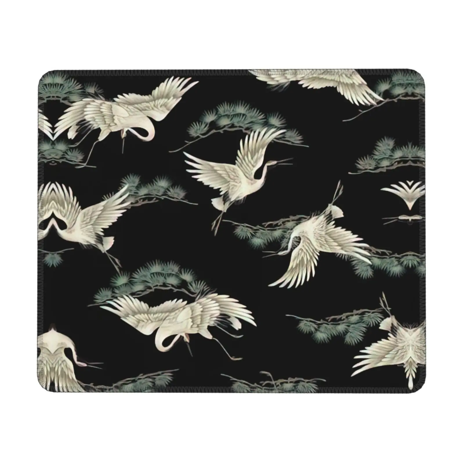 

Vintage Chinese Crane And Pine Printing Square Mouse Pads Lock Edge Gaming Mousepad Mouse Mat Keyboard Mats Desk Pad 22x18cm