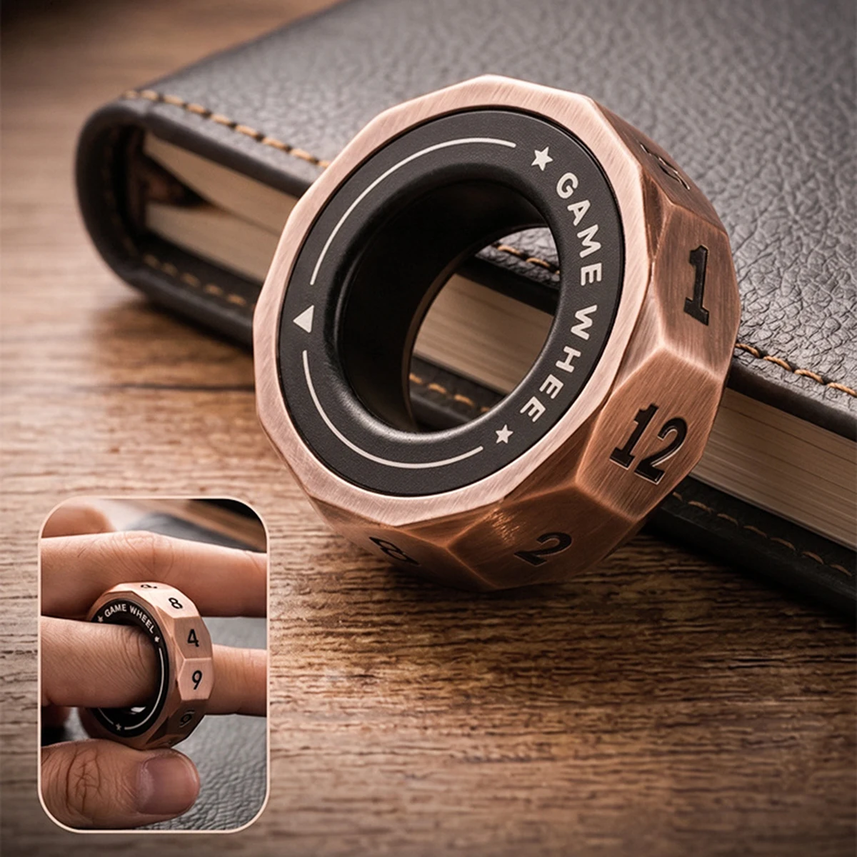 D12 Stress Relief Ring Toy Fidget Spinner EDC Lucky Decision Magnetic Ring Finger Gyro For Anxiety Depression ADHD Autism Gift