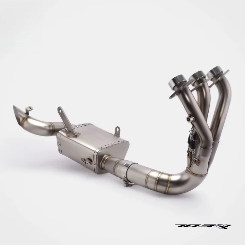 Stainless steel bottom-exit exhaust pipe with original factory appearance, ZONTES 703RR