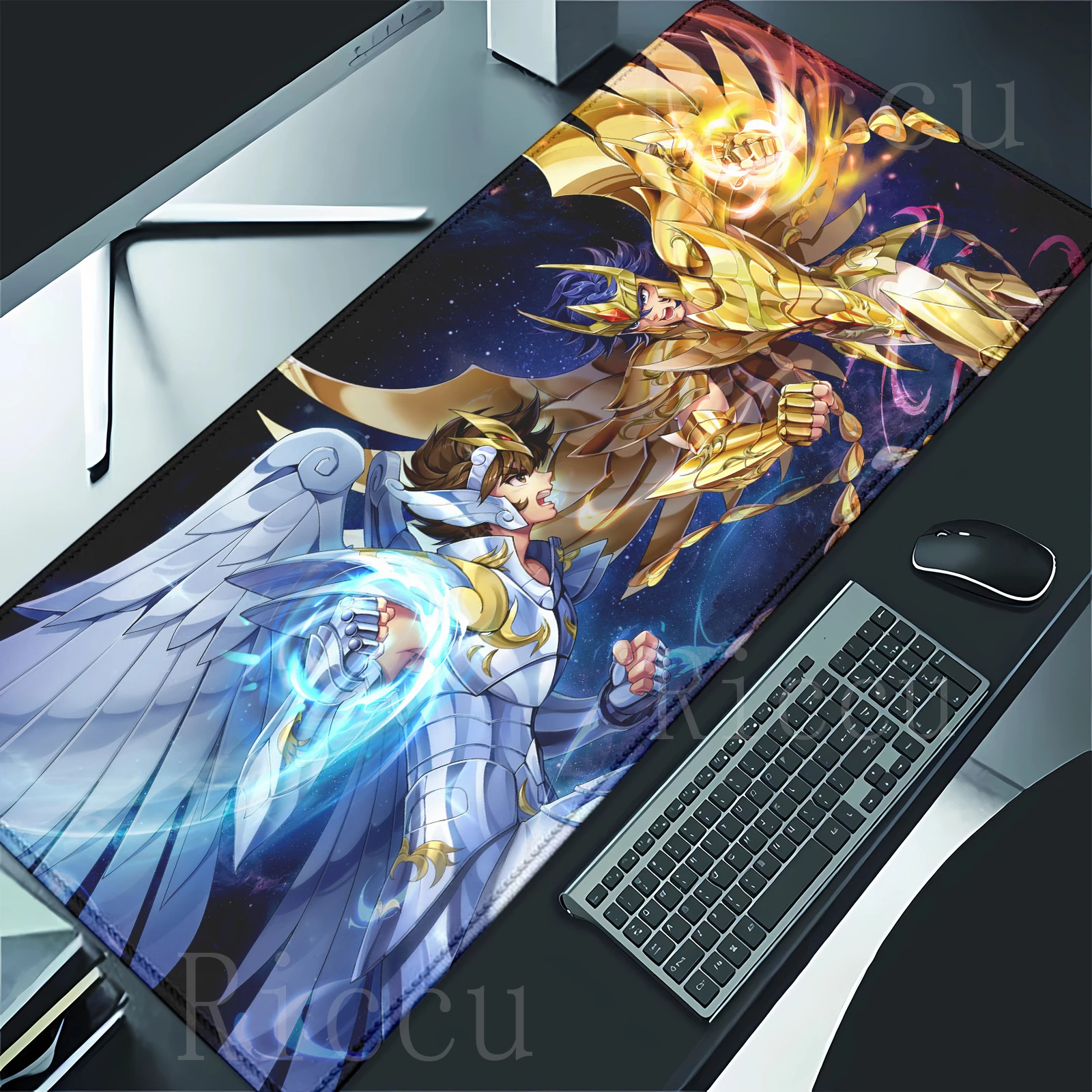 

HD 400x900mm S-Saint Seiya Mouse Pad Gamer Desk Protector Gaming Pc Accessories Japan Anime Mats Deskmat Keyboard Mat Carpet Xxl