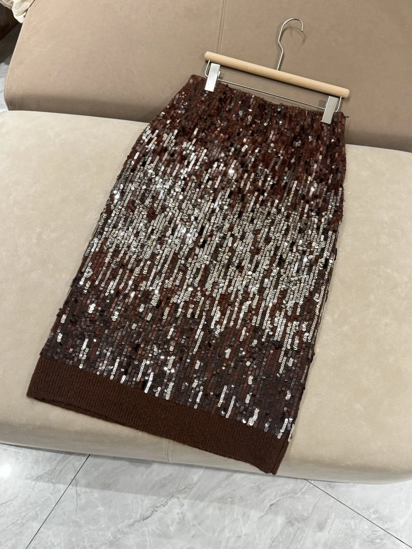 Jupe en laine tricotée Flash pour femmes, nouvelle collection de haute qualité, industrie lourde