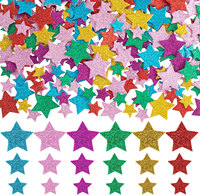 180-360pcs Colorful Glitter Foam Stickers- Self Adhesive Star Shape Glitter Sticker for Children Kids Arts Craft Supplies Toys