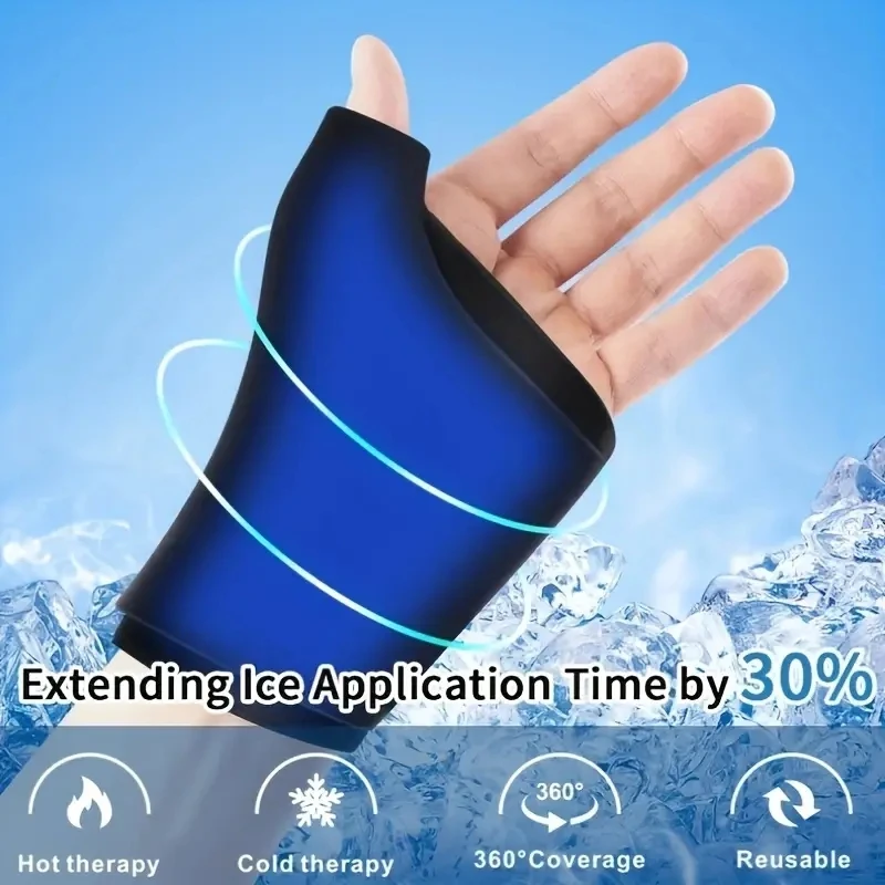 1PC Ice Glove, Finger Thumb Ice Pack, Ice Gel Hand Wrap, Gel Ice Pack- Smoothing And Reusable