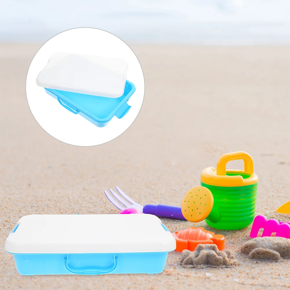 Playdough Toys Sand Table Storage Box Outdoor Funny Portable Sandbox Blue Tray for Kids Child