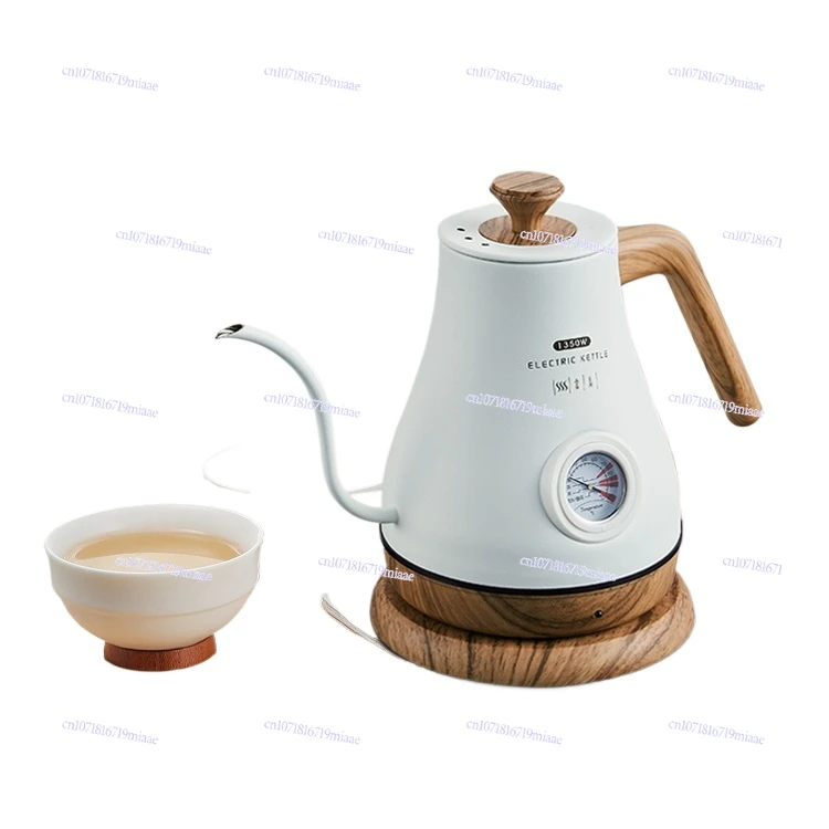 Accumulated height long mouth hand brewing pot thermal insulation coffee pot electric kettle stainless steel thin mouth electric