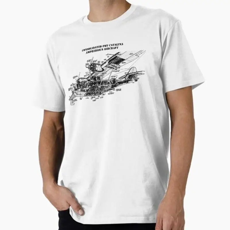 Camiseta consolidada PBY Catalina Anfíbio Avião Cuta feita nos EUA AUS M 2XL