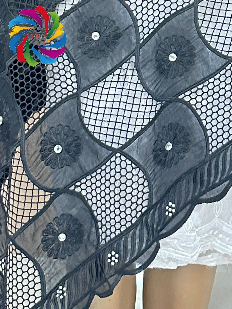 Luxury Scarf High Quality 100% Cotton Dubai African Women Islamic Scarf LOVE pattern Embroidery Chemical Lace Scarf many color