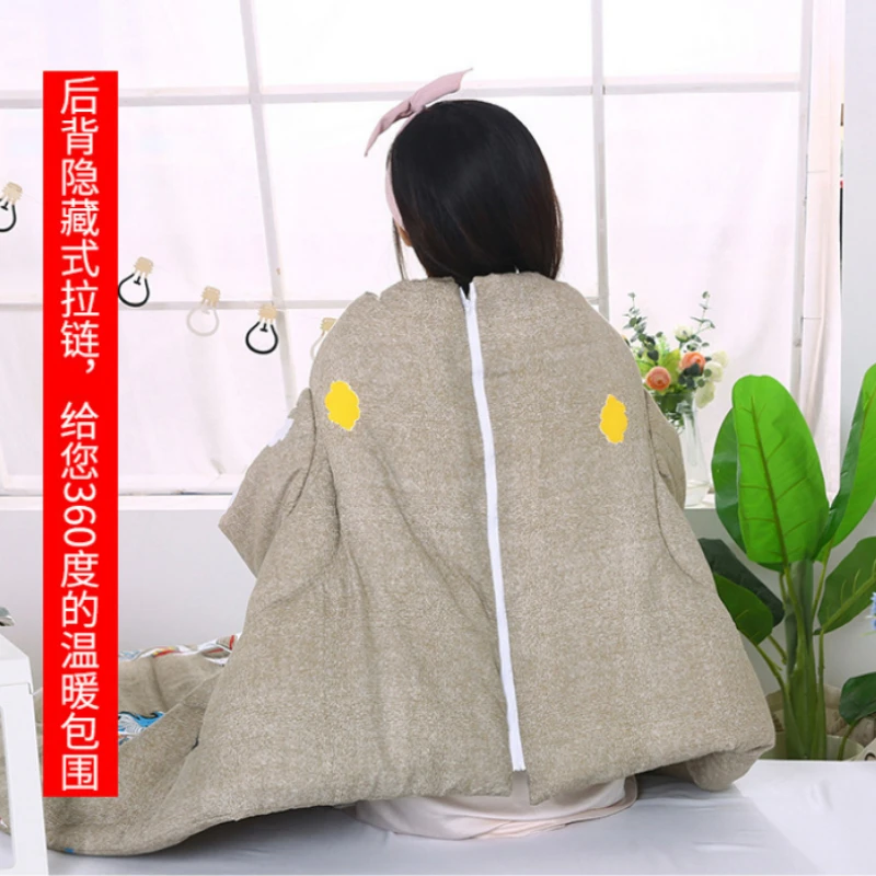 New fashionable and comfortable with sleeves lazy quilt pillow quilt, multi-functional two-in-one dual-purpose pillow quilt