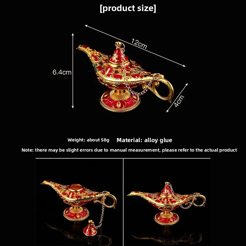 Aladdin's Divine Lamp Metal Craft Ornament Russian Wishing Lamp 1001 Nights Home Decoration Desktop Ornament Housewarming Gift