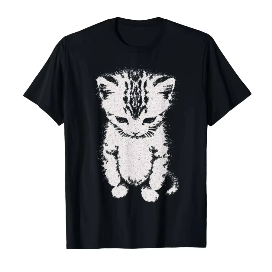 El Gato Sad Crying Munchkin Kitten Funny Cat Meme Trendy Unisex T Shirt for Men Women 100 Cotton Vintage Cute Graphic Tee