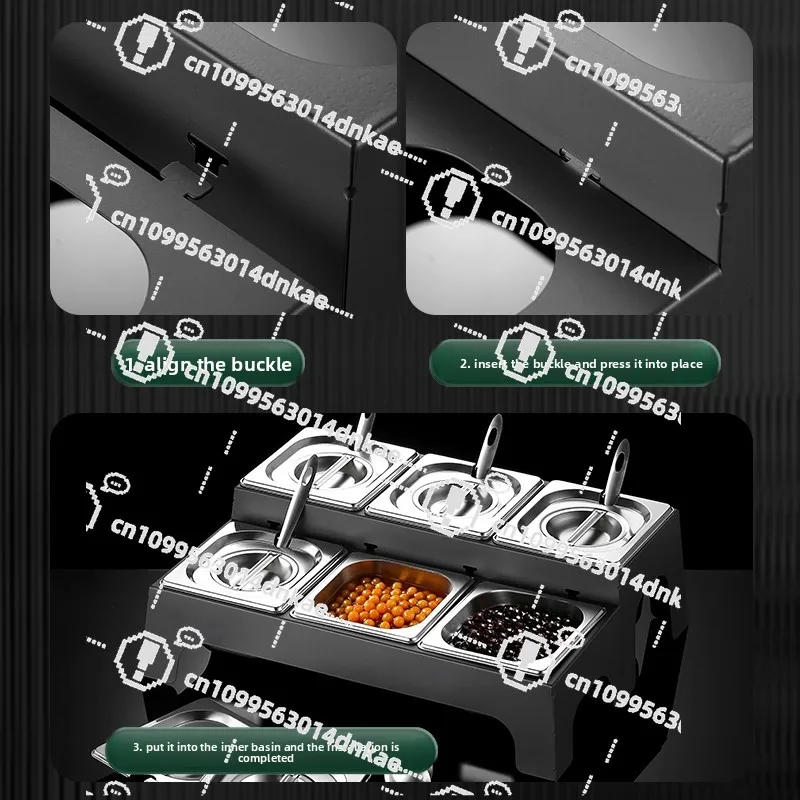 Stainless Steel Parts Basin Shelf Milk Tea Shop Jam ，Special Seasoning， Fraction Box Commercial Grid Small Material Box