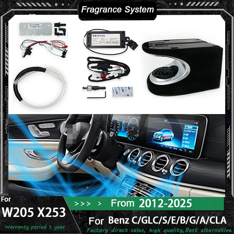 Car Fragrance Negative Ions System For Mercedes Benz W213 W205 W222 X253 W167 W206 C/E/GLE/CLS/GLC/S-Class Air Perfume Purifier