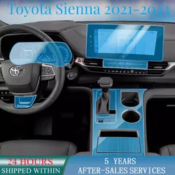 For Toyota Sienna 2021-2023 Anti-scratch Car Door Center Console Media Dashboard Navigation TPU Protector Film Accessories