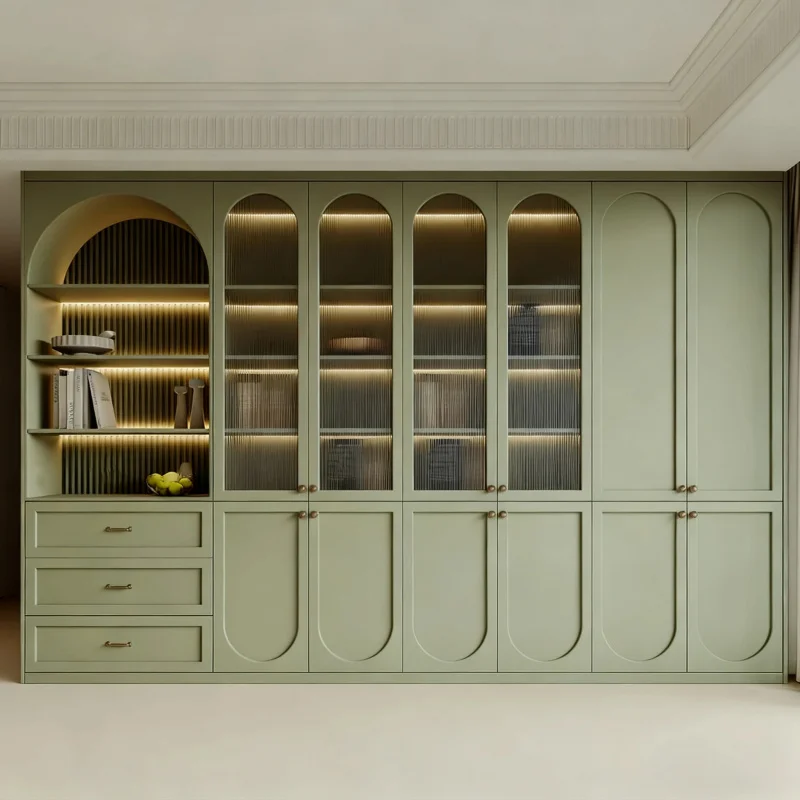 custom.Modern Custom Large Capacity Wood Kitchen Sideboard Cabinet Adjustable Height Multi-Functional Features Dining Room S