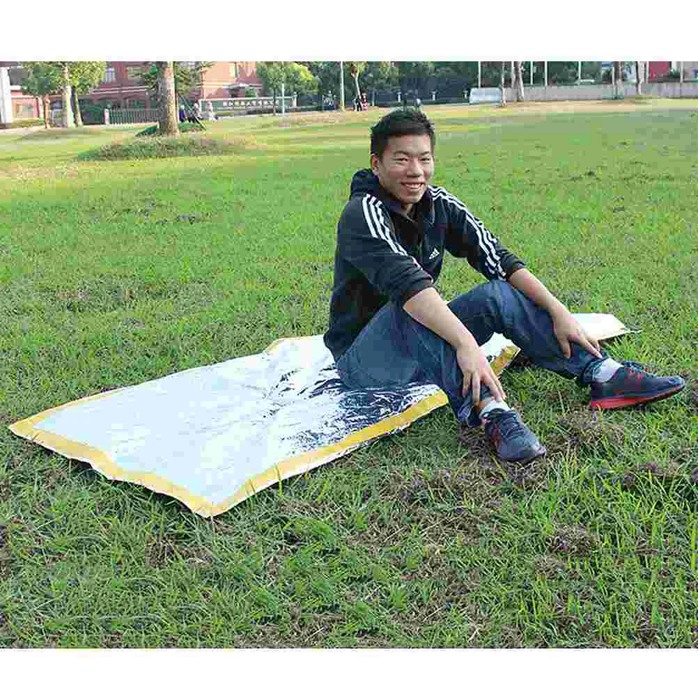 

PET Material Sleeping Bag First Aid Blanket Camping Foil Inflatable Low Temperature Waterproof Emergency Survival Silver