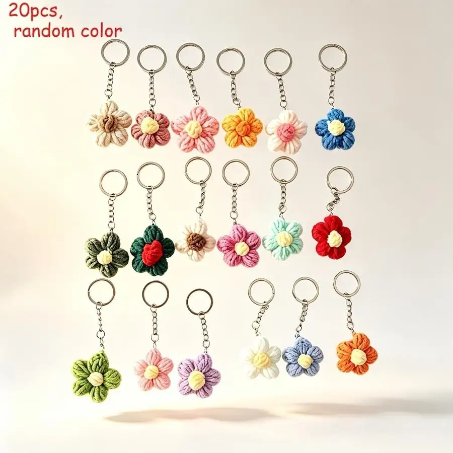 1/5/10/20/50/100pcs Flower Keychain/Key Ring, Random Mixed Colors, Vibrant Colors, Used for Bag Charms, Hangings, Keychains, Han