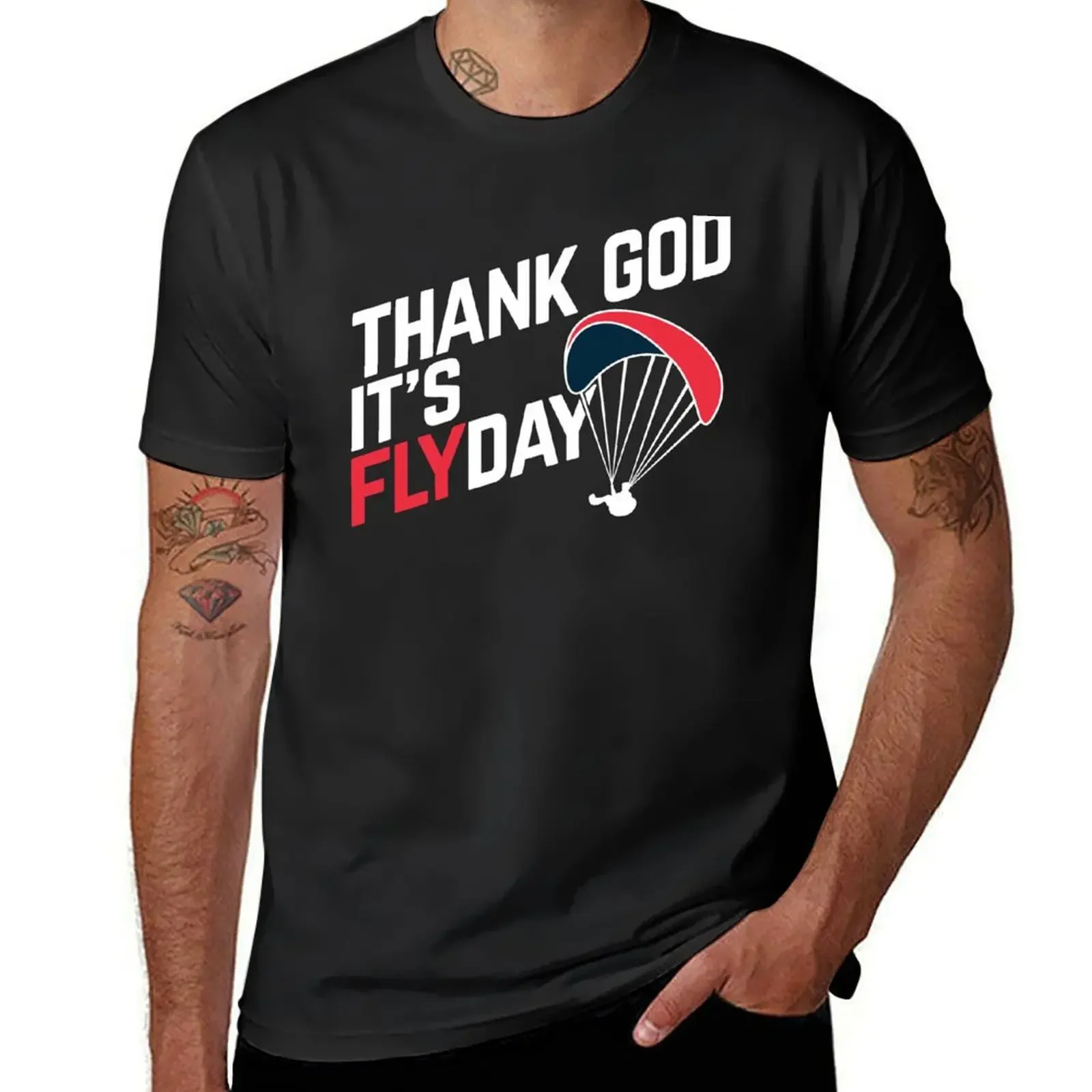 Thank God It's Flyday funny paragliding saying T-Shirt cute clothes Blouse vintage korean fashion Men's t shirts heavyweight hot