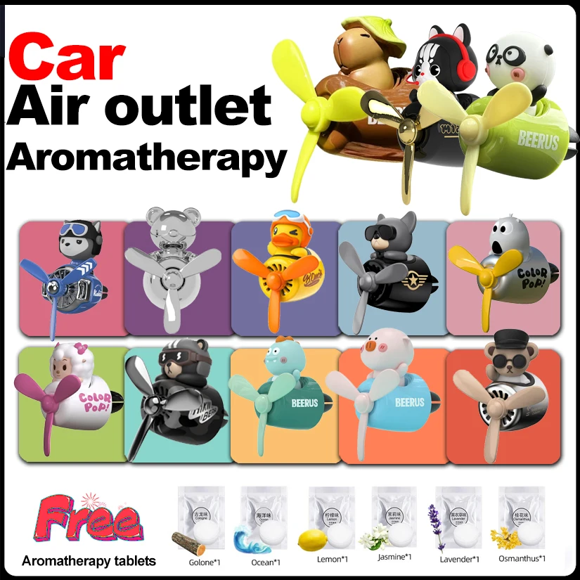 NEW DIY perfume ornament airplane pilot bear car air freshener decoration accessories aroma vent clip fragrant diffuser men