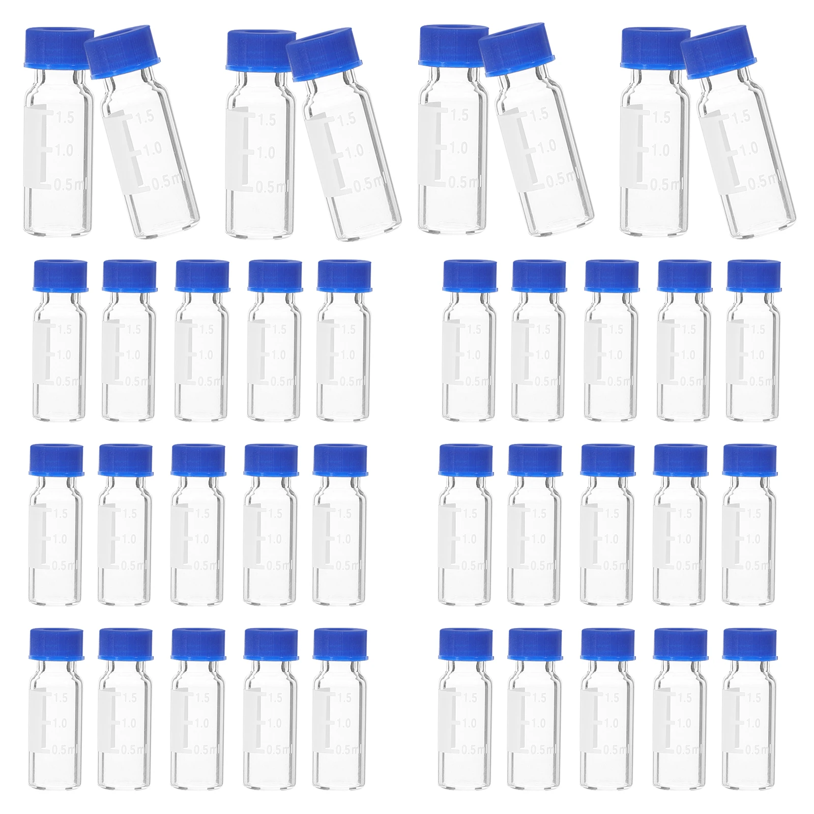 

100 Pcs Vial Clear Small Glass Vials with Scale Lab Jars Lids Sample Bottles Empty
