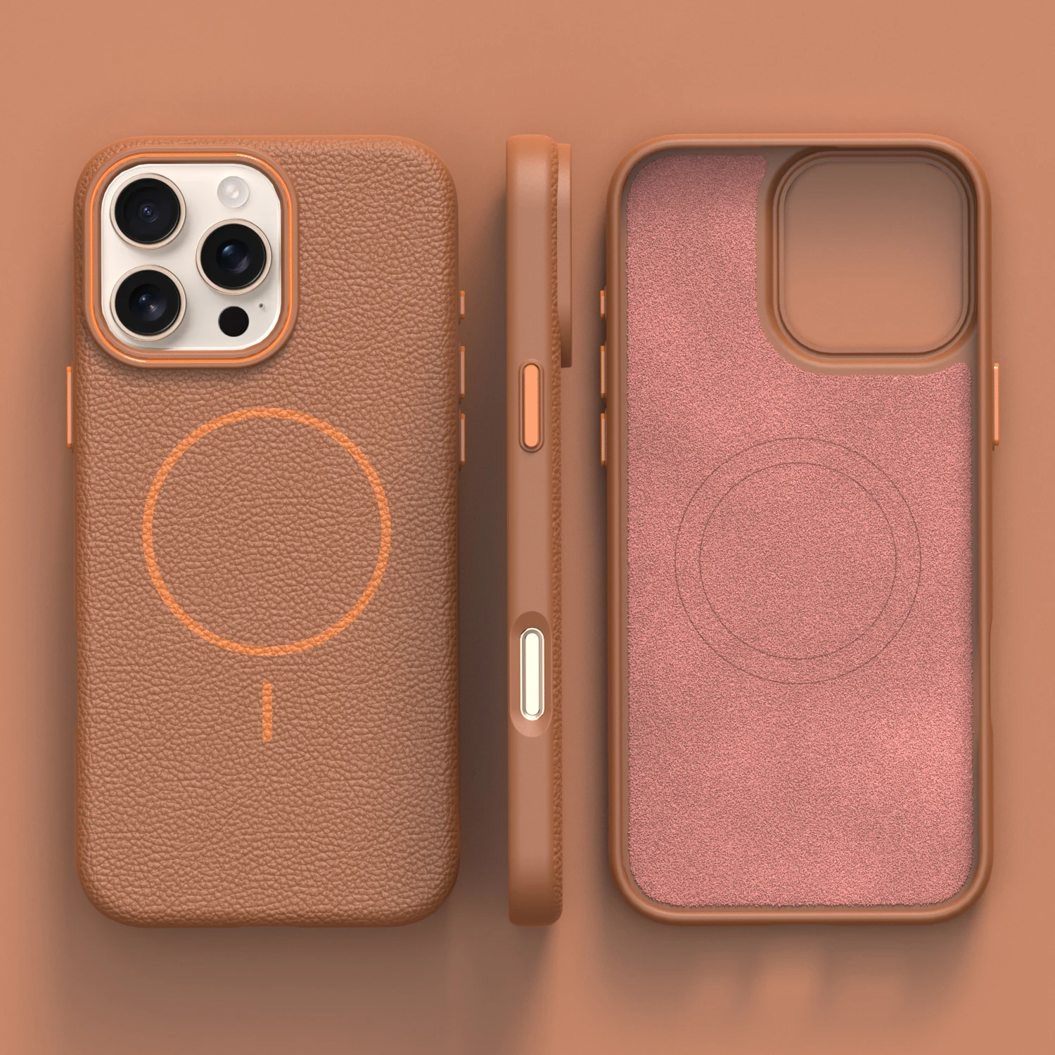 Casing Ponsel Pengisi Daya Nirkabel Magsafe Kulit Mewah untuk iPhone 16 15 14 Pro 13 12 Pro Max 11 16 Plus Penutup Belakang Magnetik Funda