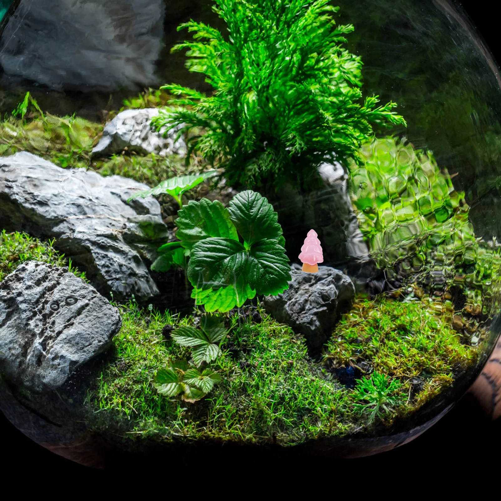 

25pcs Mini Christmas Trees Resin naments Luminous Decor Bedroom Living Room Holiday Party Tabletop Pine Artificial Xmas Garden