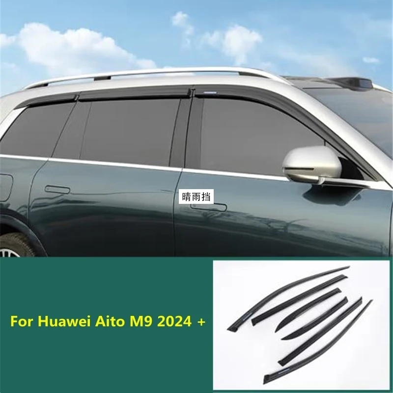 Car Window Visor Side Wind Deflector Sun Rain Guard Protector Decoration Accessories Exterior Sticker For Huawei Aito M9 2024 +