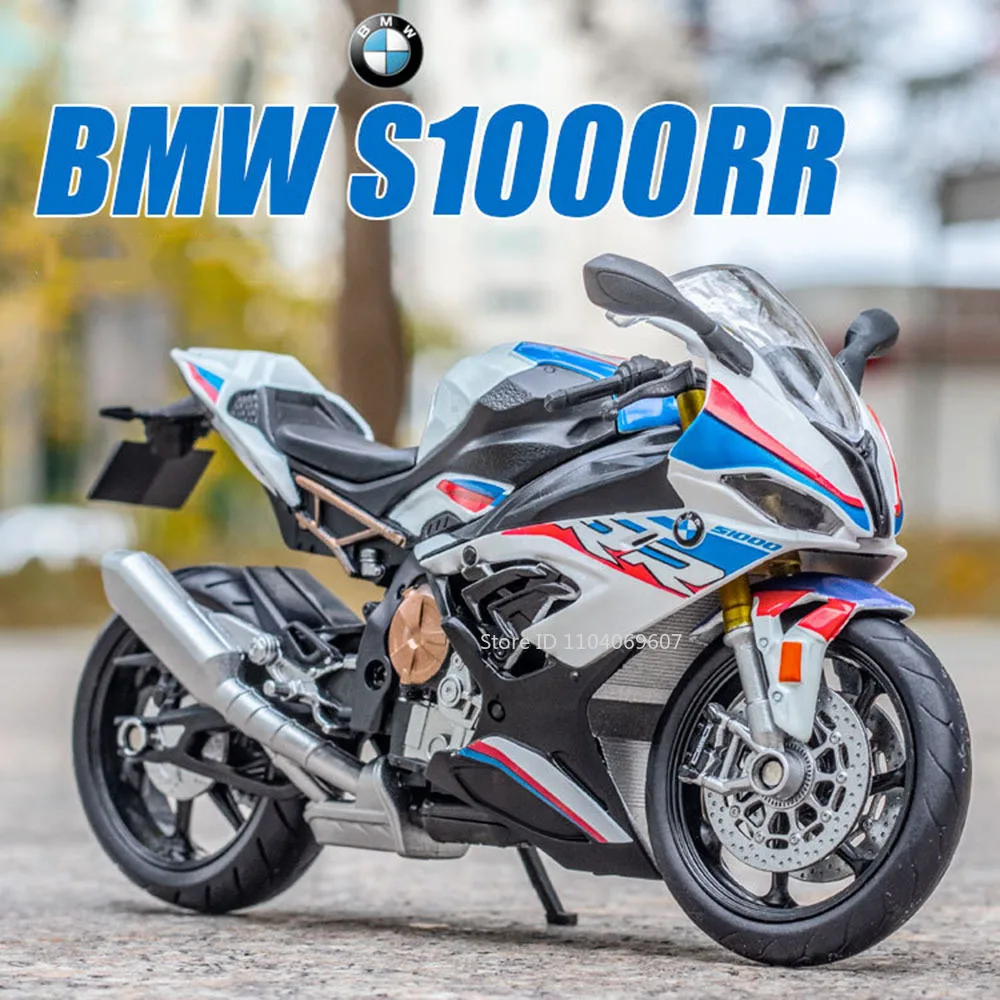 1:12 BMW هوندا S1000RR الدراجات النارية لعبة مجسمة سيارات سبيكة دييكاست شيك امتصاص الإطارات المطاطية المحركات هدايا عيد ميلاد للأطفال الصبي