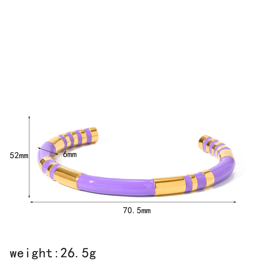 Modisches, farbiges, ölgetränktes, offenes Armband für Damen, aus Edelstahl, ein bezaubernder Schmuck für das Handgelenk, ein ideales Geschenk. – Detail 9