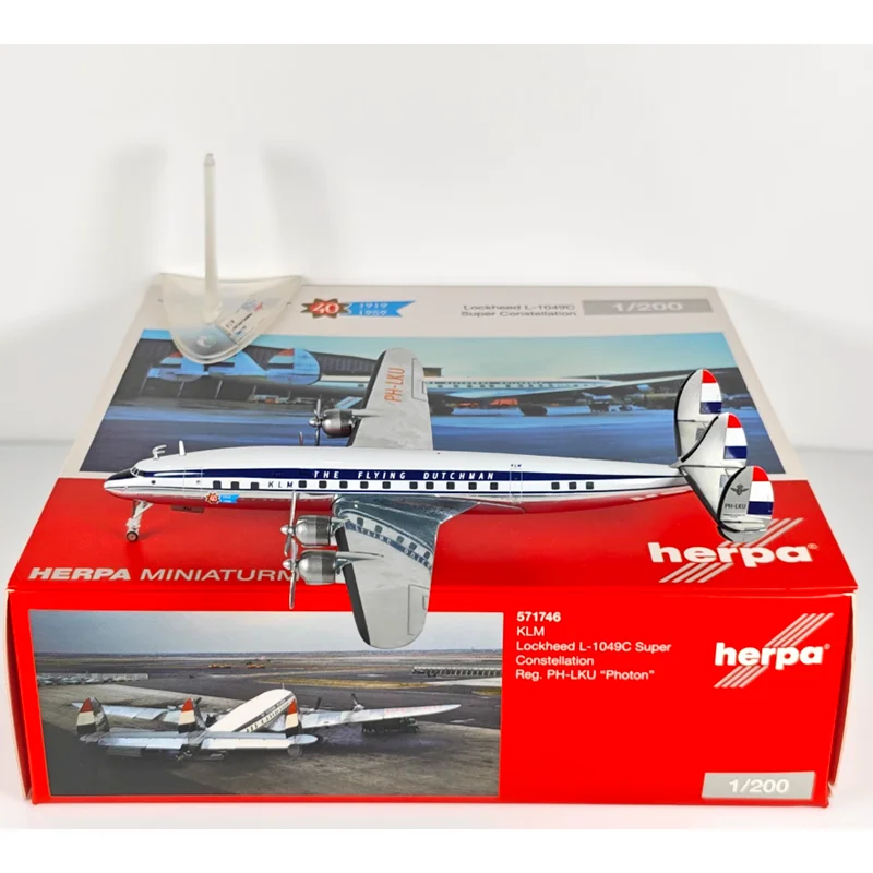 

Herpa Diecast 1/200 KLM PH-LKU L-1049C Alloy Aircraft Model Collectible Decorative Ornament Toy