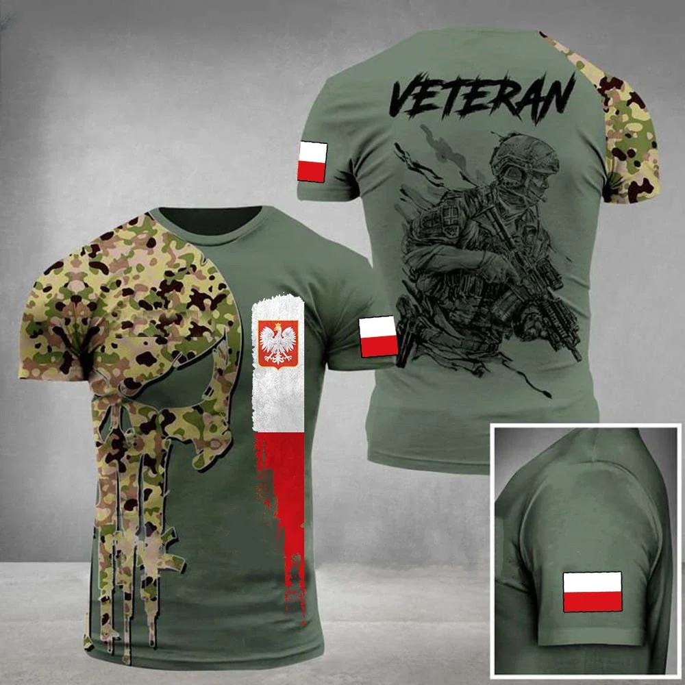 

Men's T-Shirt Summer Short Sleeve 3D Printed Poland Soldier Veteran Harajuku Loose Top T-Shirt Men's Oversized Clothing