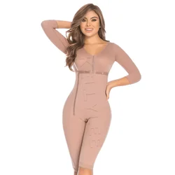 Fat Burning Bodysuit Shapewear for Women Compressing Girdles Thong Tummy Control Soft Seamless Girdles Fajas with Side Zipper
