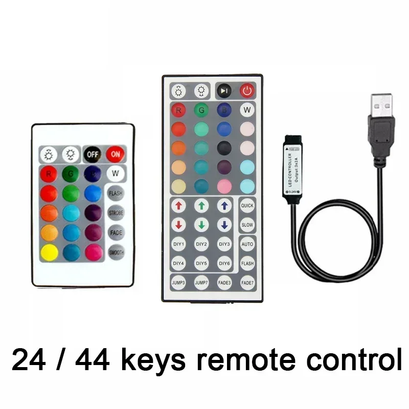 5V LED Strip USB Bluetooth 3 24 44 Keys RGB Controller IR Remote Control Dimmer for 5050 2835 RGB LED Strip Light TV Backlight