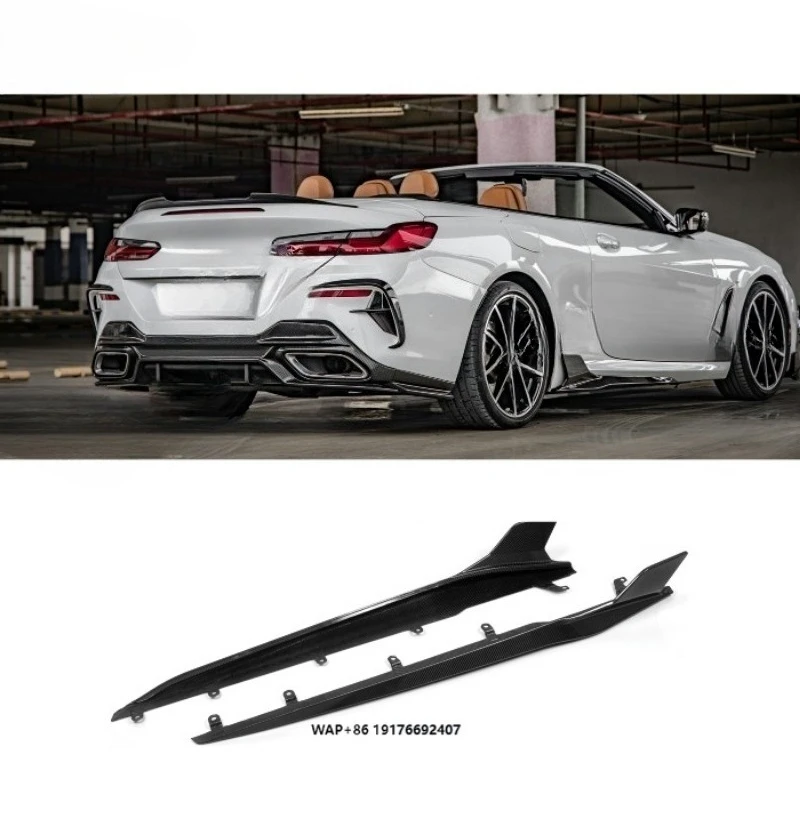 Prepreg Carbon Fiber Extension Side Skirt for 8 Series G14 G15 M8 F91 F92 2020+