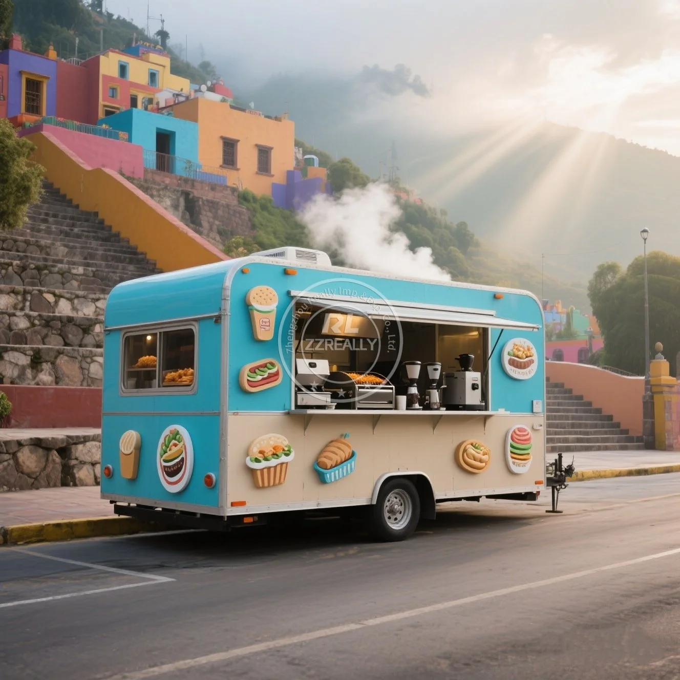 Food Trailer Mobile Food Truck Outdoor Street Kitchen Restaurant Trailer tents outdoor camping juice bar truck
