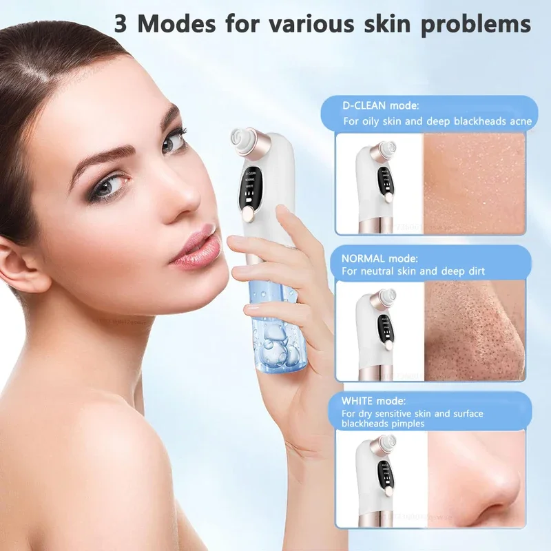 Blackhead Remover Pore Vacuum Face Cleaner Electric Pimple Acne Black Head Removal USB Rechargeable Water Cycle Black Dot Remove image 6