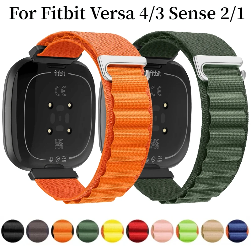 สายไนลอนสำหรับ Fitbit Versa 4/3สายรัดข้อมือสำหรับ Fitbit Versa สำหรับอะไหล่สายรัดข้อมือ2/1สำหรับ Fitbit SENSE