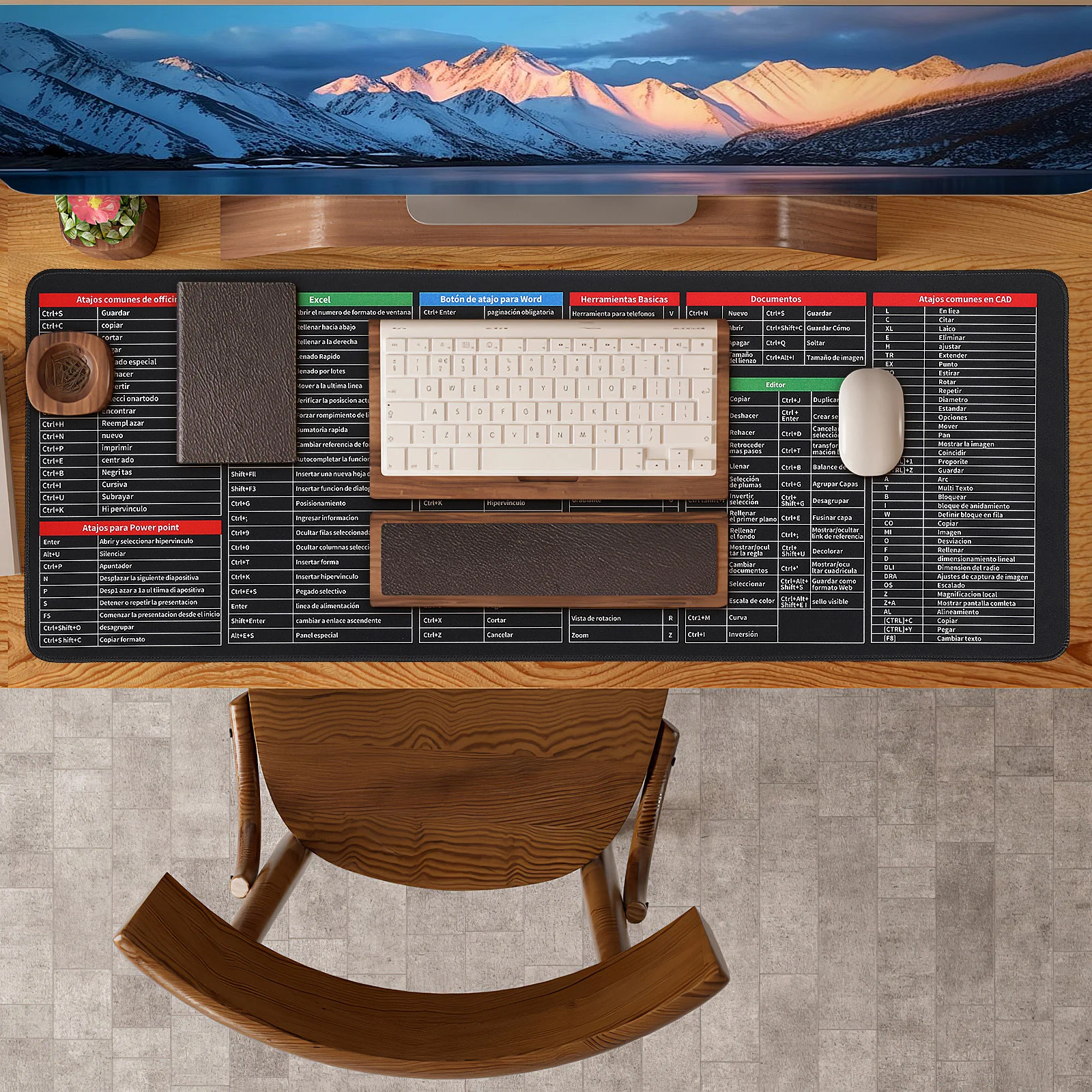 

300x800x3mm Keyboard Mouse Pad Excel Cheat Sheet Desk Mat Gaming Anti Slip Large Computer Accessories