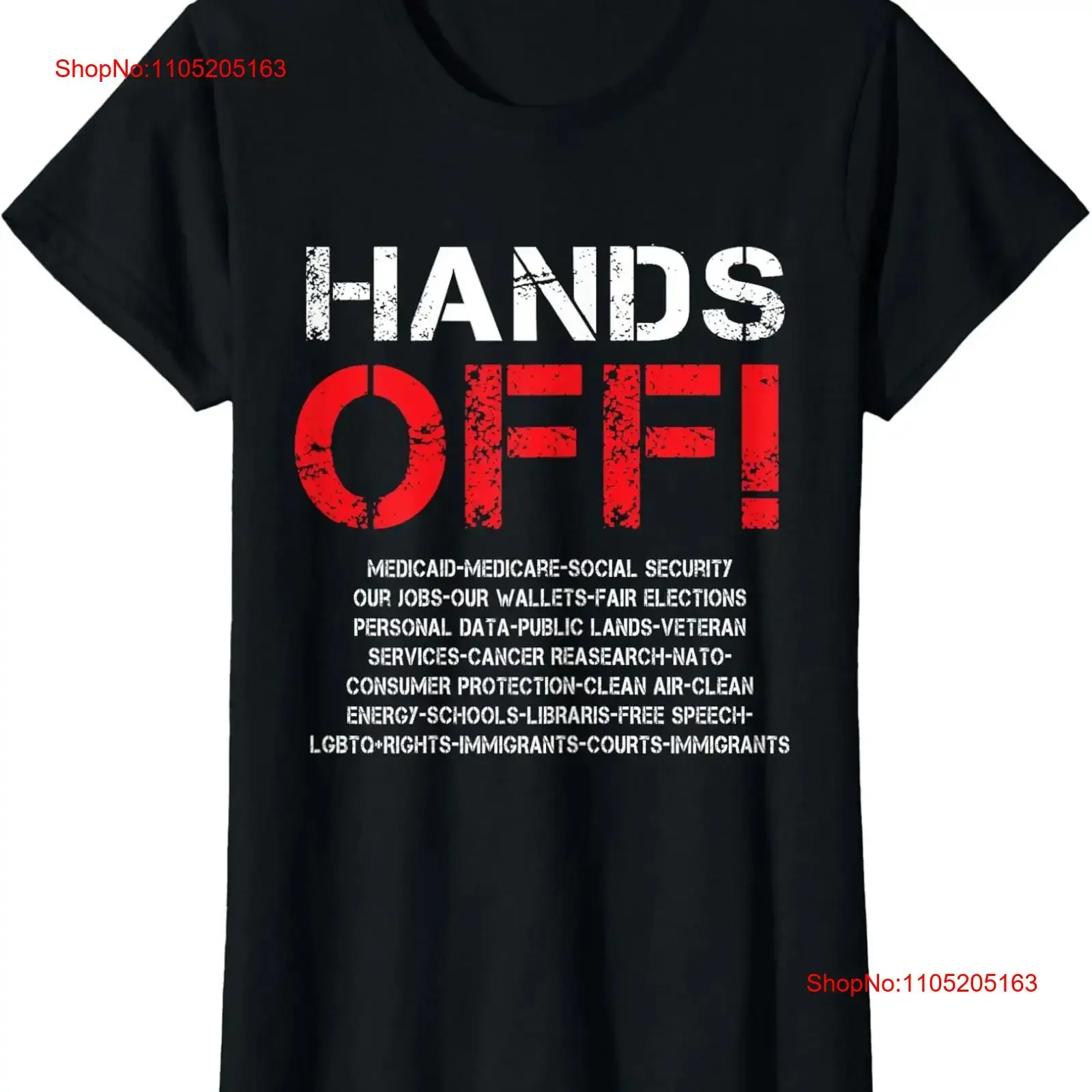 Hands Off Protest Cool Lover Support Present Ladies' Crewneck T Shirt vintage Washed Slightly Soft graphic Breathable