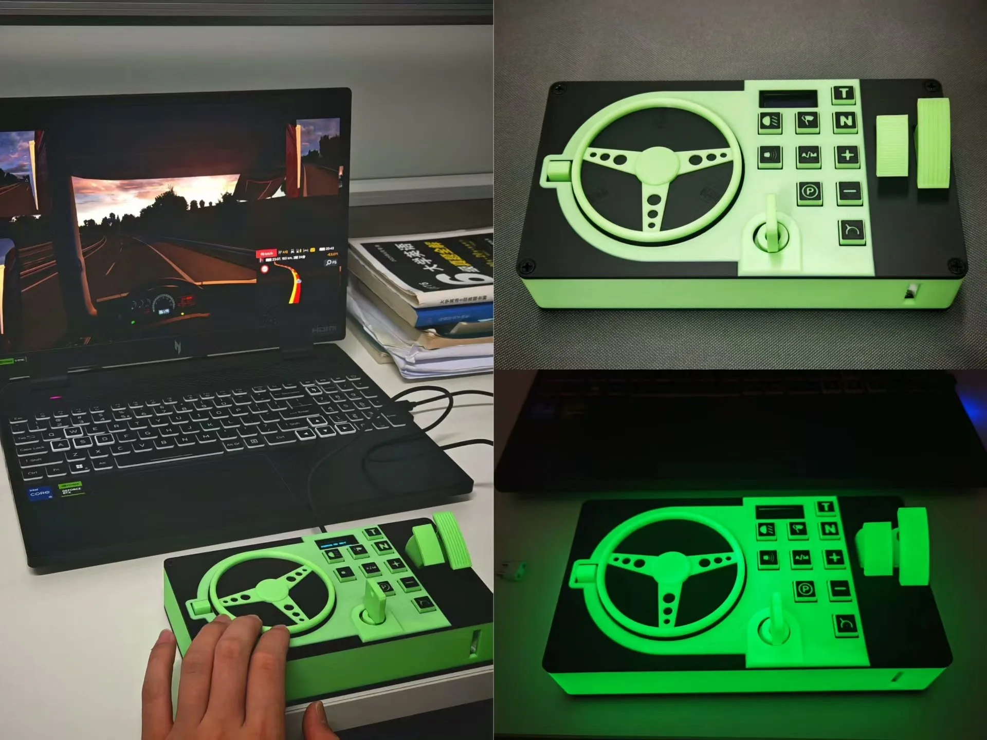 Portable 900° Steering Wheel Simulator PAD900-F - Handheld Game Controller for Euro Truck Simulator, Forza Horizon