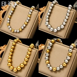 EILIECK 316L Stainless Steel Fashion Beaded Necklace For Women 2024 New Solid Beads Neck Chain Waterproof Jewelry Gift Colar