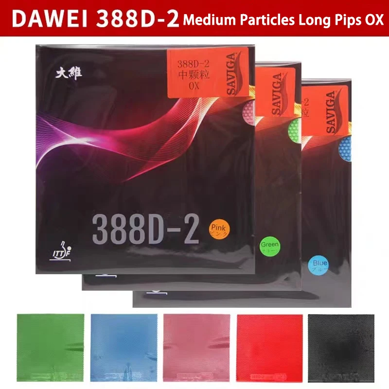 

Dawei 388D-2 Colorful Table Tennis Rubber OX without Sponge Long Pimples Medium Particles OX Ping Pong Rubber ITTF Approved