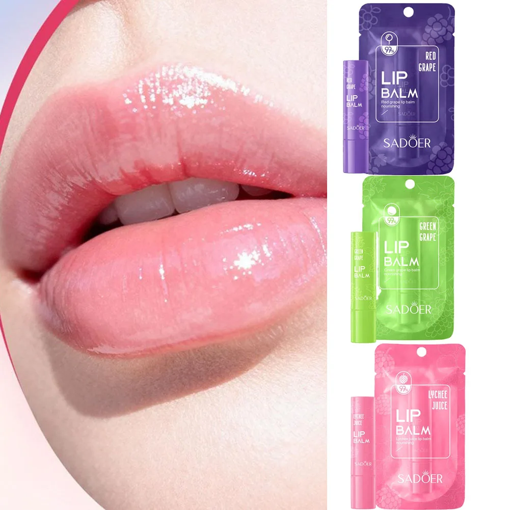 SADOER Fruity Hydrating Lip Balm Nourishing, Refreshing, Hydrating and Moisturizing Preventing Cracking and Repairing Lips Gentl