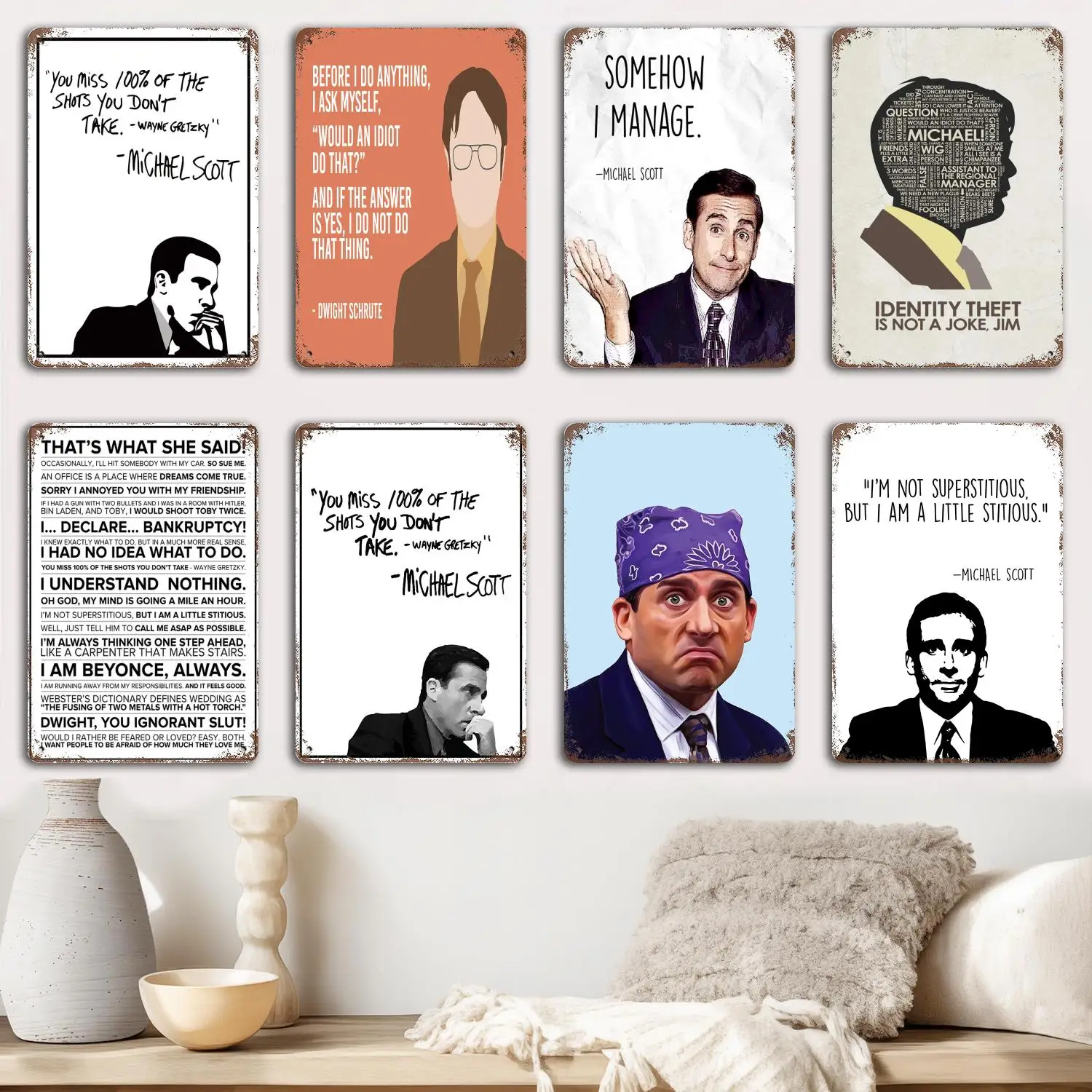 The Office Funny Quote Michael Scott Signs wall decor Vintage Tin Captain Metal Poster Decor for Bar Pub Club Wall Decoration