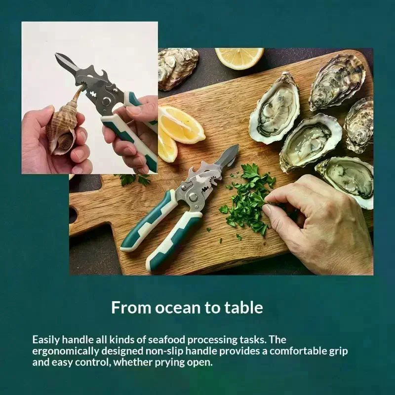 Handle Stainless Steel Oyster Knife Thickened Multi-purpose Shellfish Opener Seafood Shucking Tool Non-slip