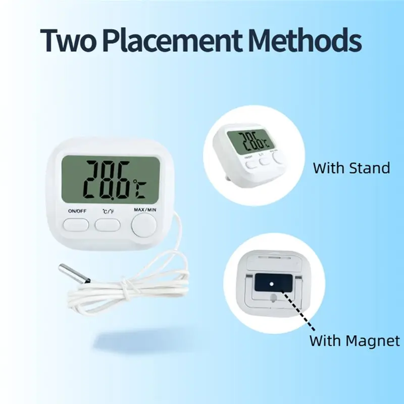 J1UL1N Aquarium Thermometer With Probe Digital Thermometer Fish Tank Thermometer ±0.1℃ High Accuracy For Marine Plant Aquarium