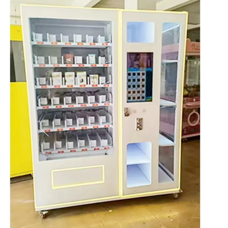 

Custom Automatic Makeup Makeup Eyelash Vending Machine Touch Screen Coin Token Steel Printing Machine Credit Card QR Code