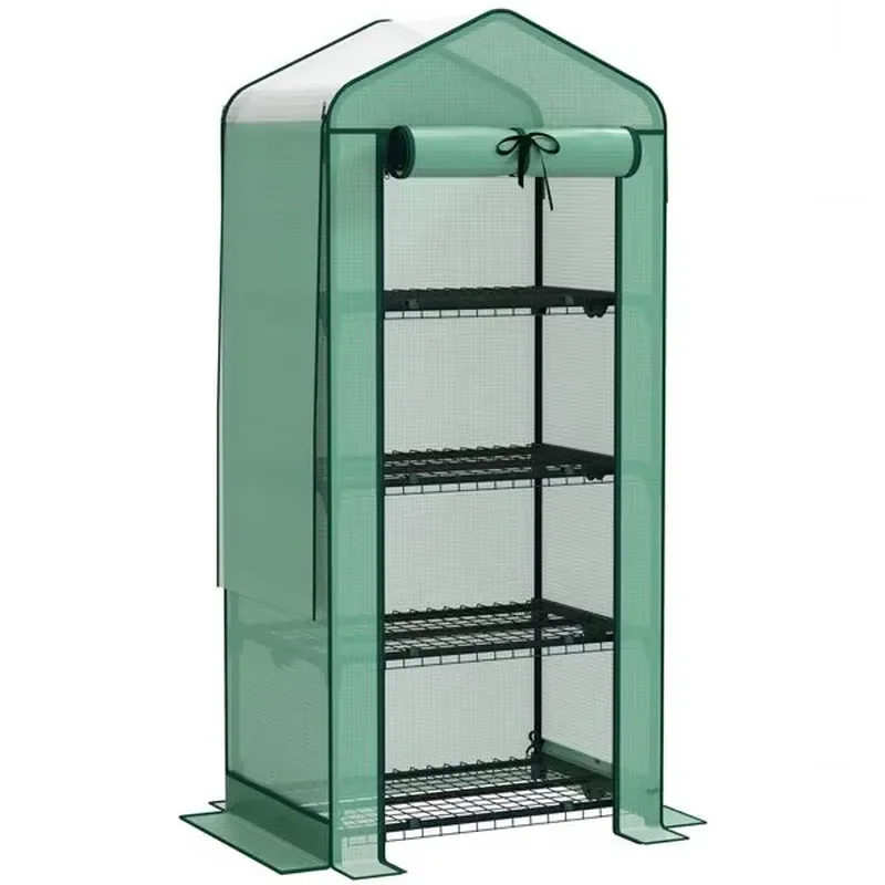 4-Tier Mini Green Garden Greenhouse for Small Outdoor Miniature Greenhouse with 4 Tier