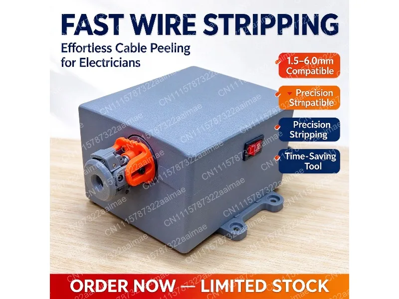 Semi-Automatic Electric Wire Stripper Machine for 1.5-6.0mm² RV Flexible Cables Adjustable Stripping Length 4-15mm