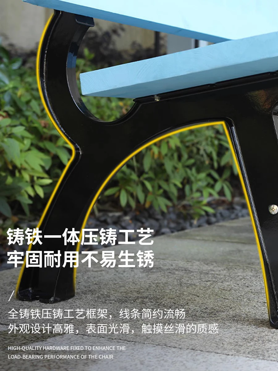 Parkstoel Rust op de binnenplaats Corrosiewerende smeedijzeren bank Vrije tijd gegoten aluminium corrosiewerende massief houten bank Buiten