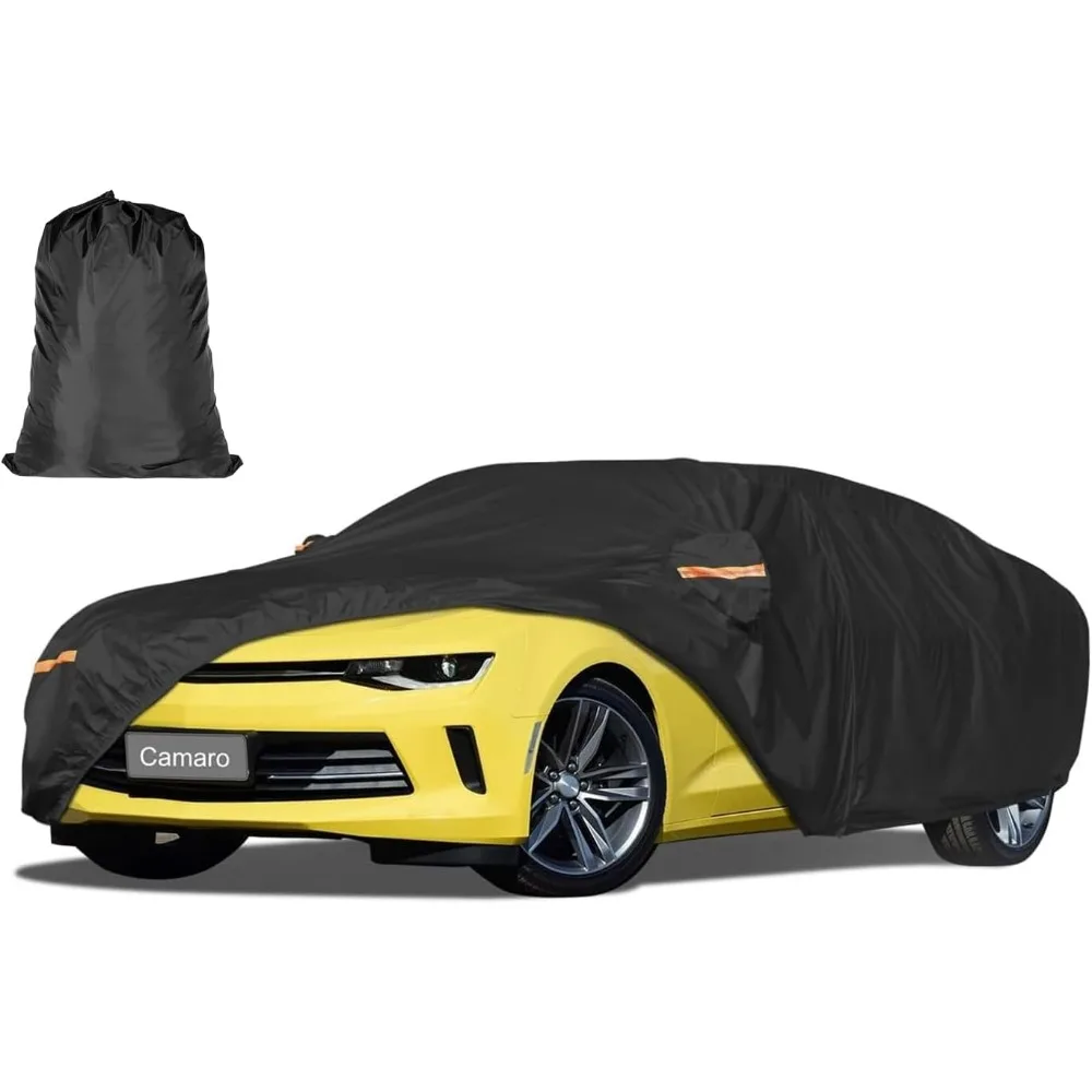 

Waterproof All-Weather Car Cover for Chevy Camaro 2010-2025, Heavy-Duty Outdoor Protection with Zipper - Black
